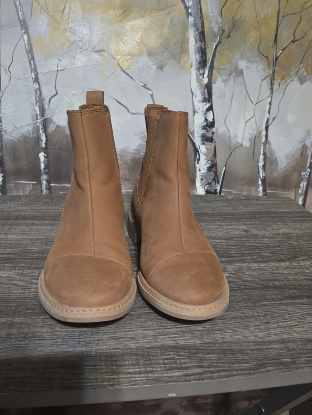 Women Toms Boots in Tan - Classic Slip-On Style